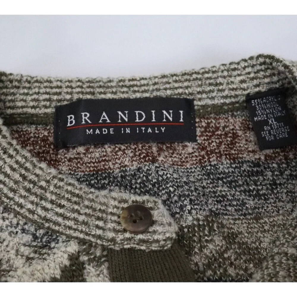 Vintage Brandini Sweater Mens Sz XL Geometric 1990s‎ Dad Grandpa 90s Italy